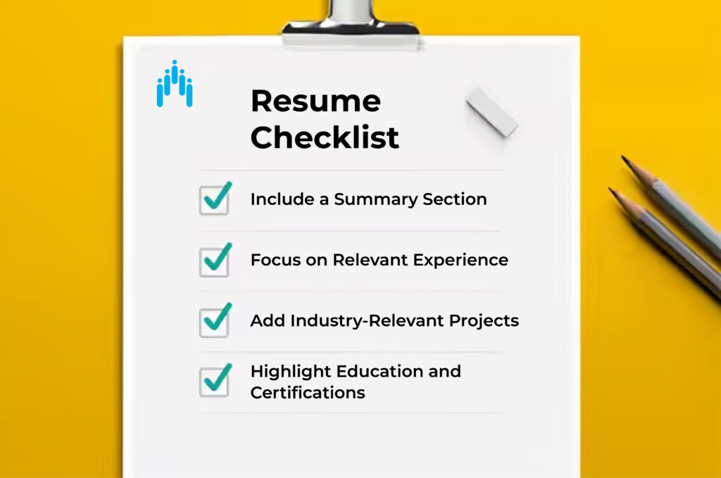 Resume checklist to get shortlisted for a Data Science role